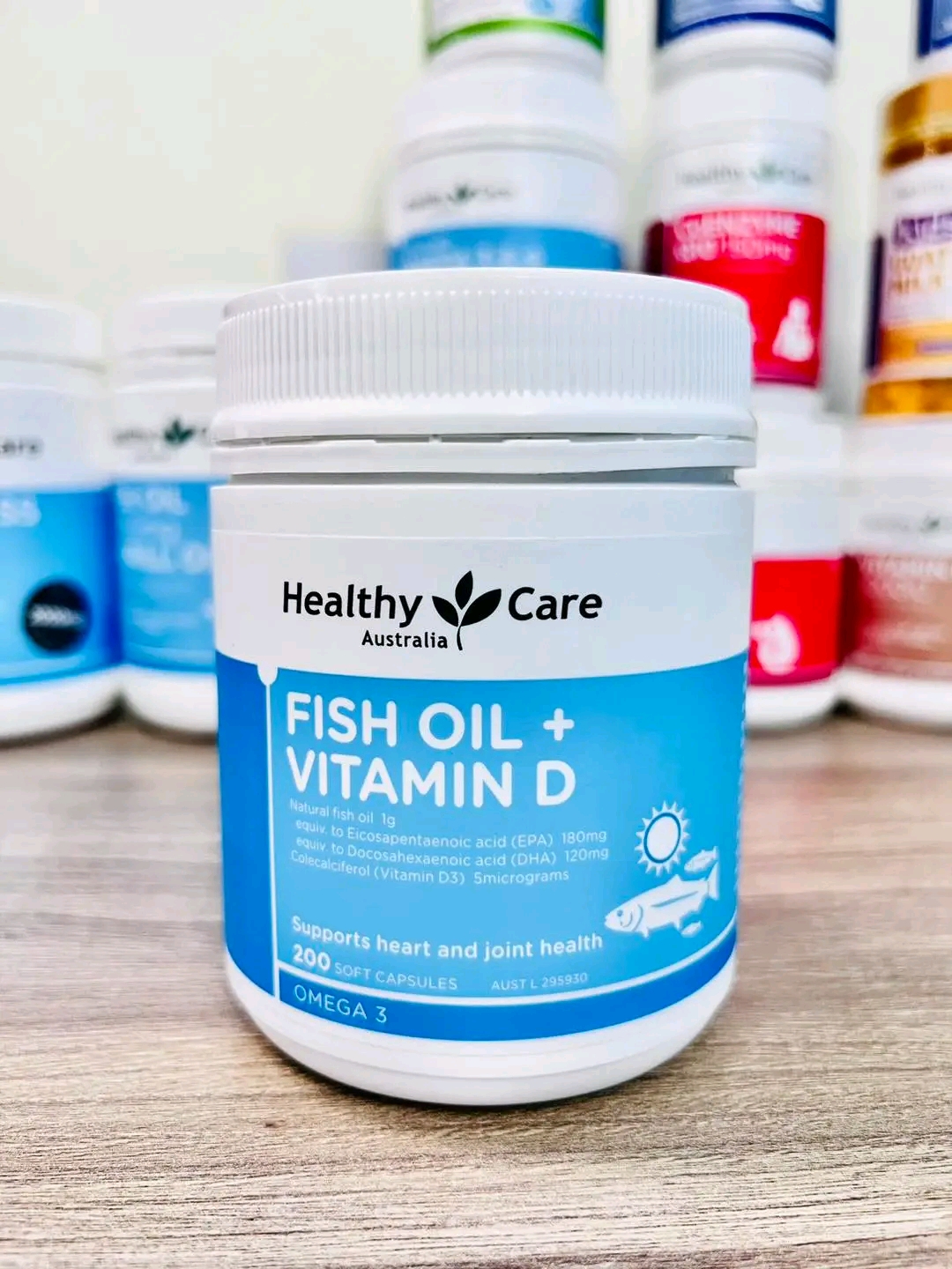 healthy care fish oil  +Vitamin D 200 capsule heart and joint health