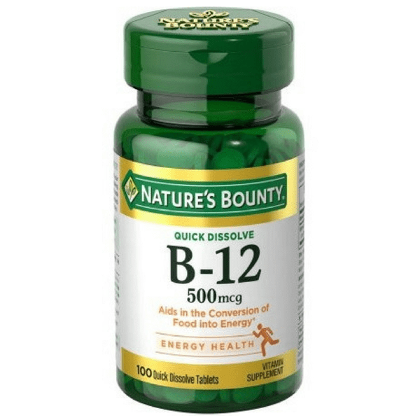 Nature’s Bounty B-12 (500 mcg) – 100 tablets