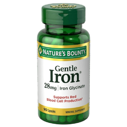 Nature’s Bounty Gentle Iron 28mg 90 Capsules.